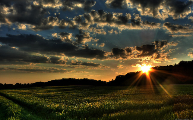 Field sunset clouds sky background #3 free wallpaper for desktop - medium preview image