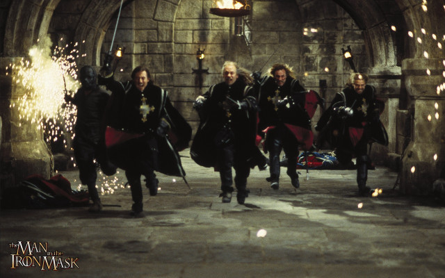 Medieval men tunnel fireworks black free wallpaper for desktop - medium preview image