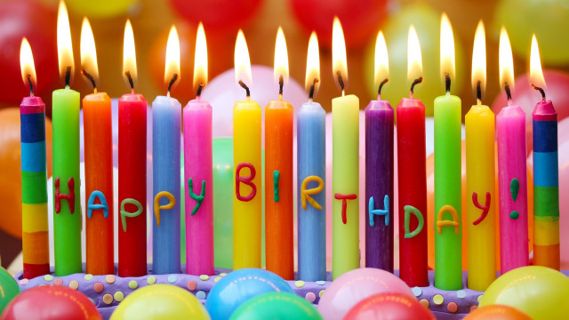Birthday cake candles balloons happy #4 free wallpaper for desktop - medium preview image