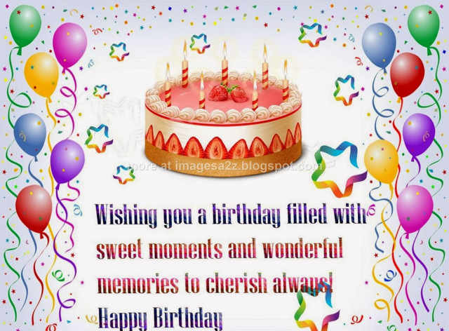 Birthday card cake balloons message free wallpaper for desktop - medium preview image