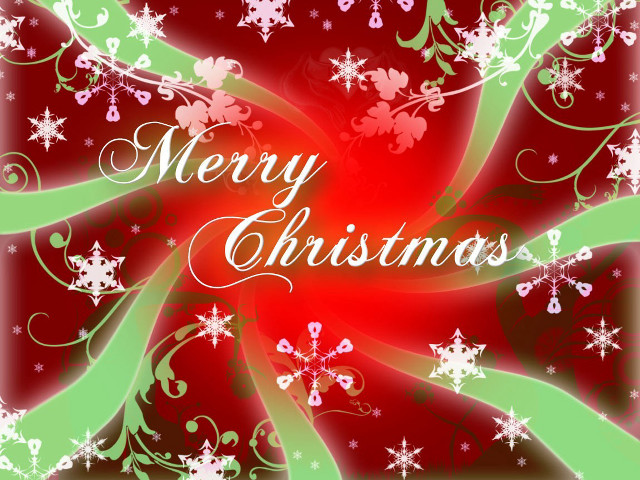 Merry christmas snowflakes santa hats free wallpaper for desktop - medium preview image