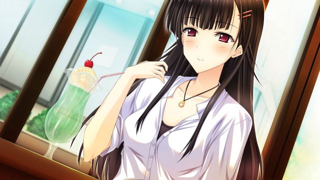 Girl white shirt long hair #2 free wallpaper for desktop - medium preview image