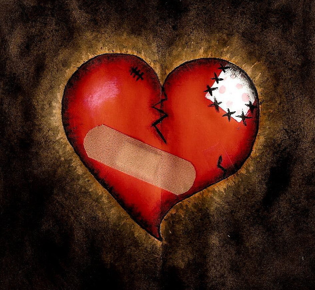 Broken heart plaster patch paper free wallpaper for tablet - medium preview image