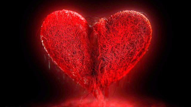 Red heart black background red #5 free wallpaper for desktop - medium preview image