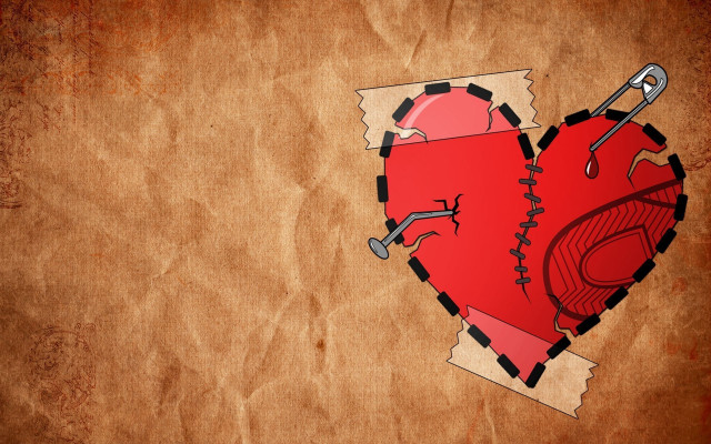 Broken heart wrench paper torn free wallpaper for desktop - medium preview image
