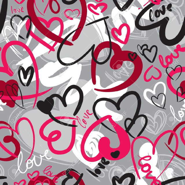 Hearts pattern gray background red free wallpaper for tablet - medium preview image