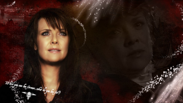 Woman blackshirt redbg shockart digital free wallpaper for desktop - medium preview image