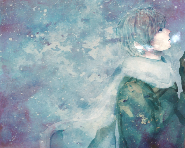 Person cat leash painting wall free wallpaper for desktop - medium preview image