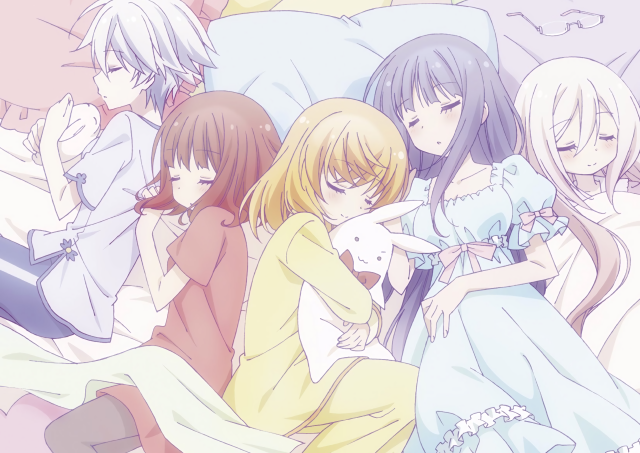 Girls bed cats laying together free wallpaper for desktop - medium preview image