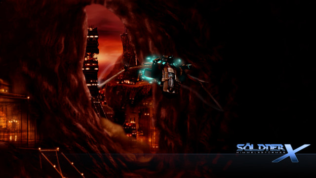 Sci fi space cityscape sunset free wallpaper for desktop - medium preview image