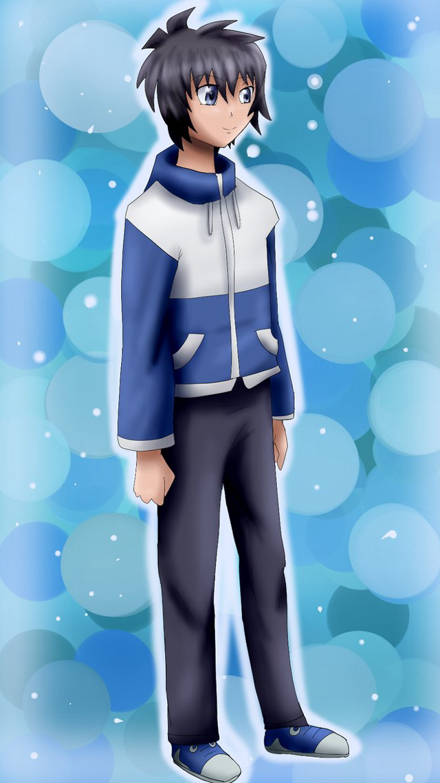 Man blue white jacket bubbles free wallpaper for mobile - medium preview image