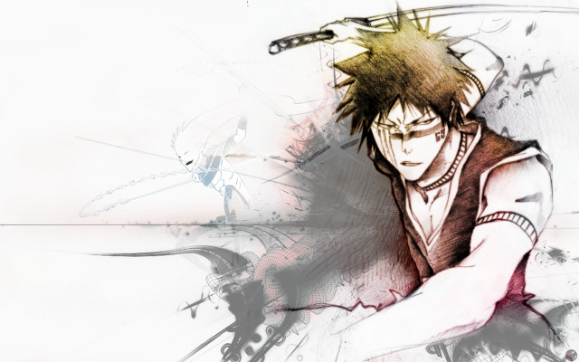 Man sword ink splatters stains free wallpaper for desktop - medium preview image