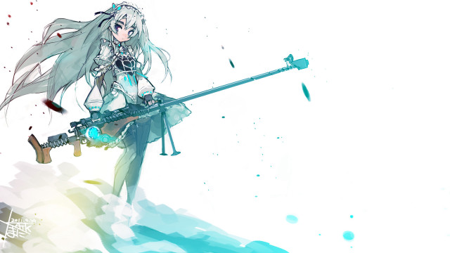 Woman gun sword hand action #2 free wallpaper for desktop - medium preview image