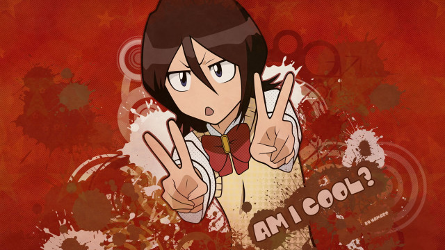 Cartoon character peace sign red free wallpaper for desktop - medium preview image