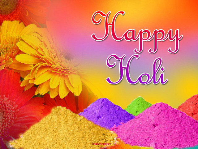 Colorful background flowers holi message #2 free wallpaper for desktop - medium preview image