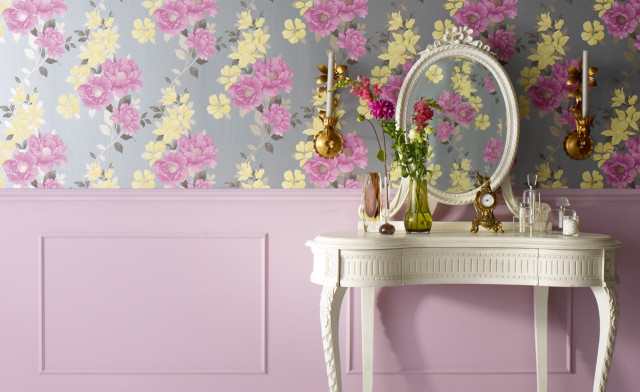 White table mirror flowers pink free wallpaper for desktop - medium preview image