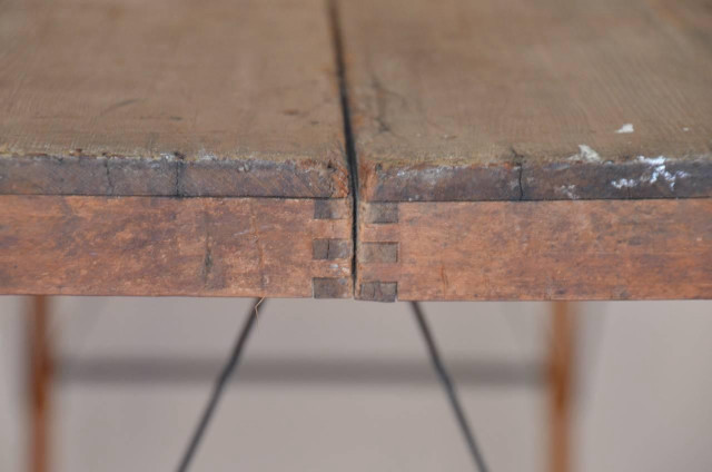 Wooden table metal base wood free wallpaper for desktop - medium preview image