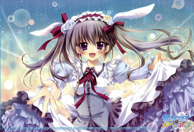 Anime girl white dress wings free wallpaper for desktop - medium preview image