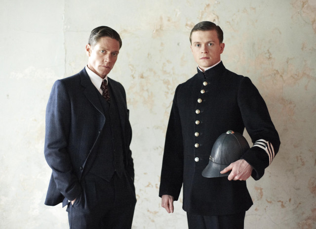 Men suits helmets standing wall free wallpaper for desktop - medium preview image