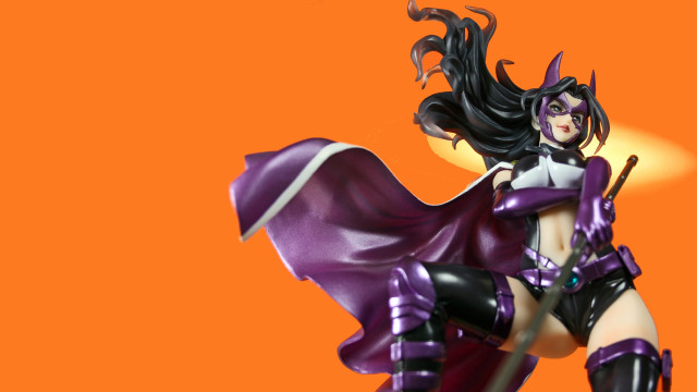 Woman purple sword cape orange free wallpaper for desktop - medium preview image