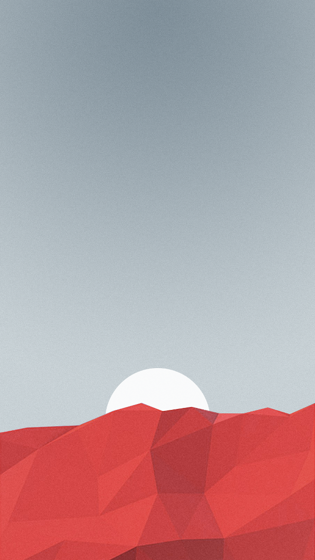 Red landscape white sun blue free wallpaper for mobile - medium preview image