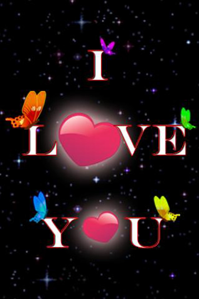 Heart butterflies i love you free wallpaper for mobile - medium preview image