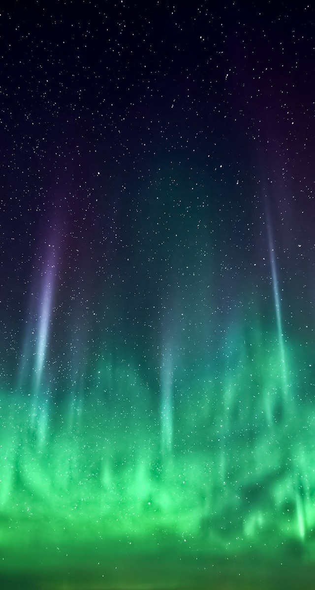 Green purple aurora borealis sky #4 free wallpaper for mobile - medium preview image