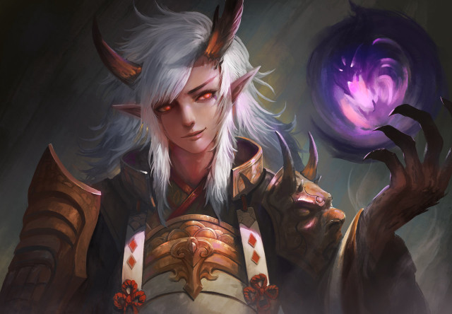 Male character horns ball demon free wallpaper for desktop - medium preview image