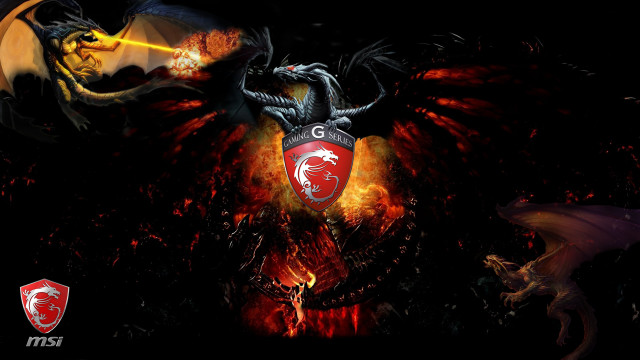 Red black dragon red shield free wallpaper for desktop - medium preview image