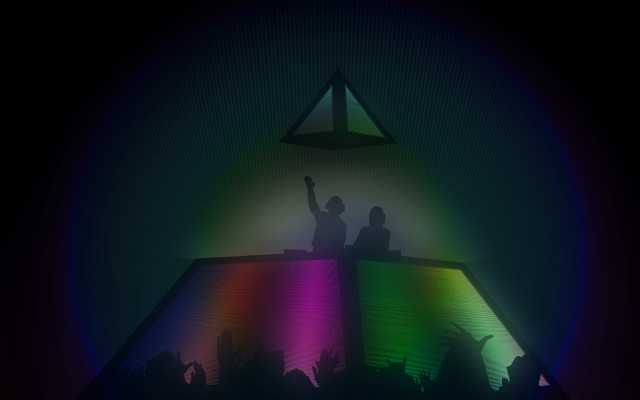 People pyramid rainbow light shining free wallpaper for desktop - medium preview image