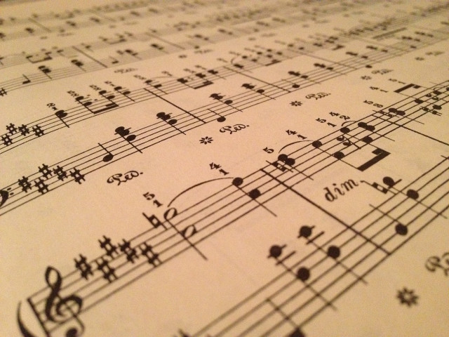 Music sheet musical notes composition free wallpaper for desktop - medium preview image