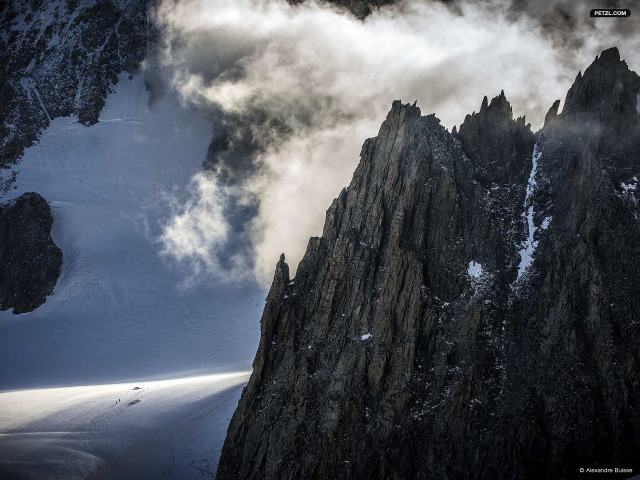 Mountain tall rock formation snow free wallpaper for desktop - medium preview image