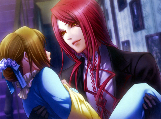 Anime couple hugging room stairs free wallpaper for desktop - medium preview image