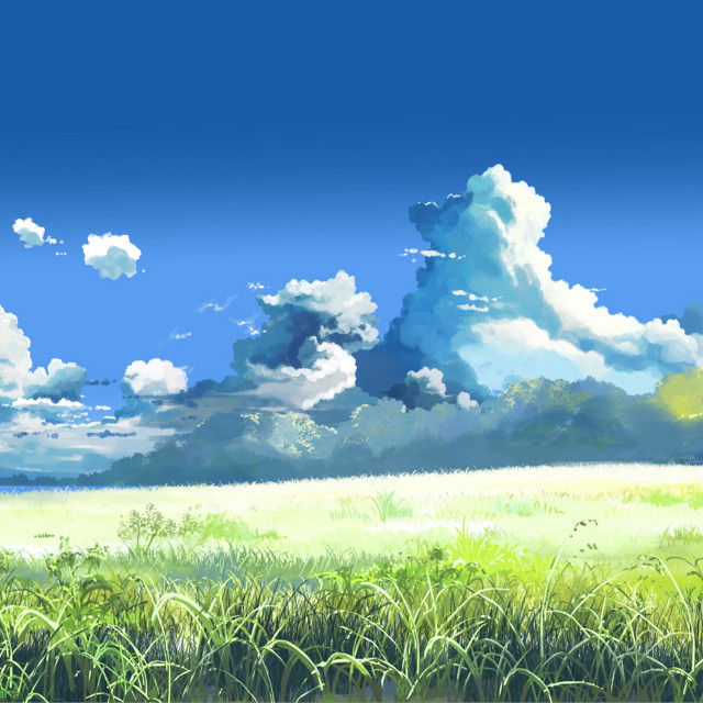 Field sky clouds grass blue free wallpaper for tablet - medium preview image