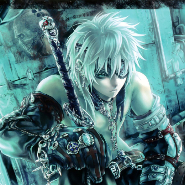 Woman white hair sword chains free wallpaper for tablet - medium preview image