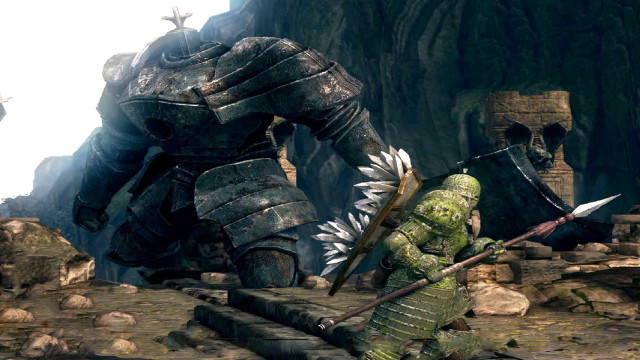 Giant robot creature cave sword free wallpaper for desktop - medium preview image