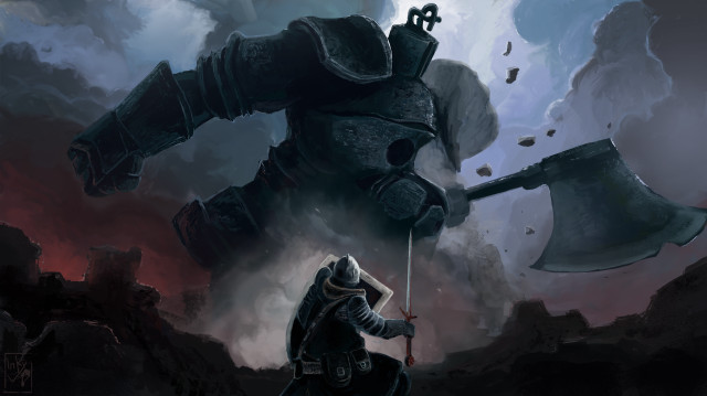 Man suit giant hammer castle free wallpaper for desktop - medium preview image