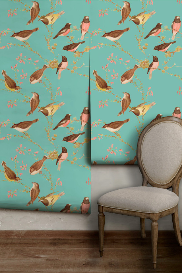 Chair wall birdpattern wallhanging rococo free wallpaper for mobile - medium preview image