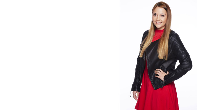 Woman red dress black jacket #2 free wallpaper for desktop - medium preview image