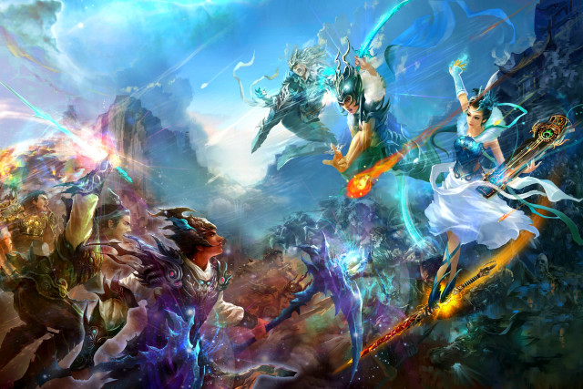 Fantasy world group people sky free wallpaper for desktop - medium preview image