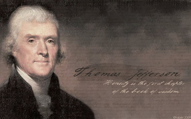 Thomas jefferson portrait quote president free wallpaper for desktop - medium preview image