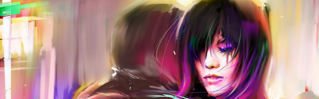 Woman long hair black jacket #3 free wallpaper for desktop - medium preview image