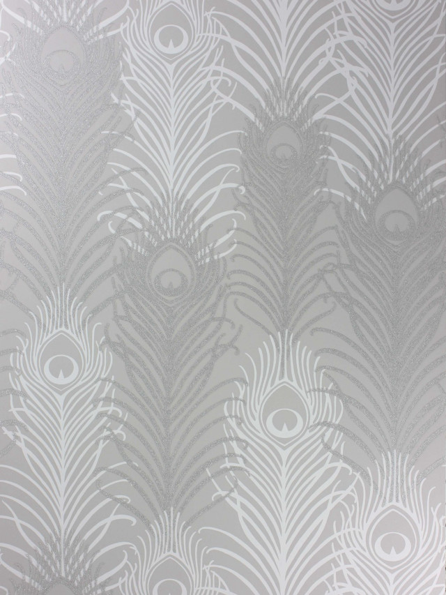 White wall feathers clock artdeco free wallpaper for mobile - medium preview image