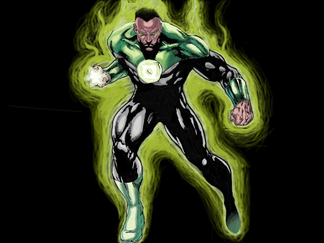 Green lantern running air glowing free wallpaper for desktop - medium preview image