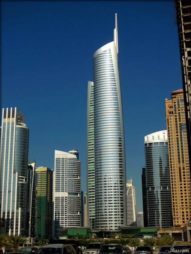 City tall buildings traffic street free wallpaper for mobile - medium preview image