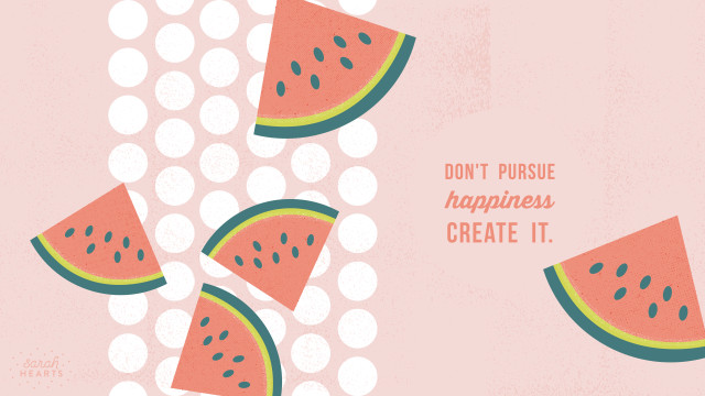 Pink watermelon quote background slice free wallpaper for desktop - medium preview image