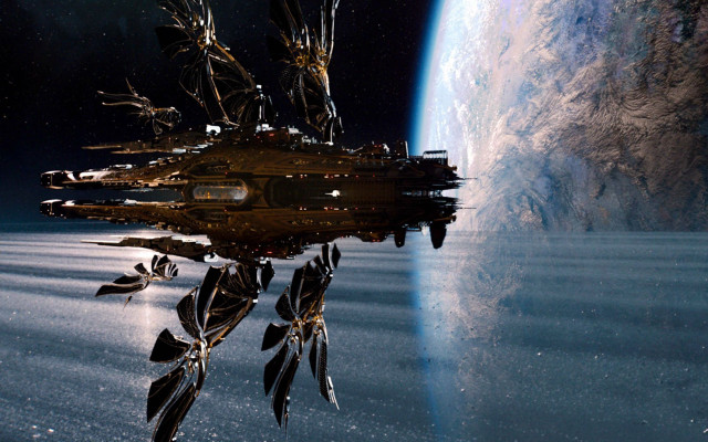 Space station blue planet blue free wallpaper for desktop - medium preview image