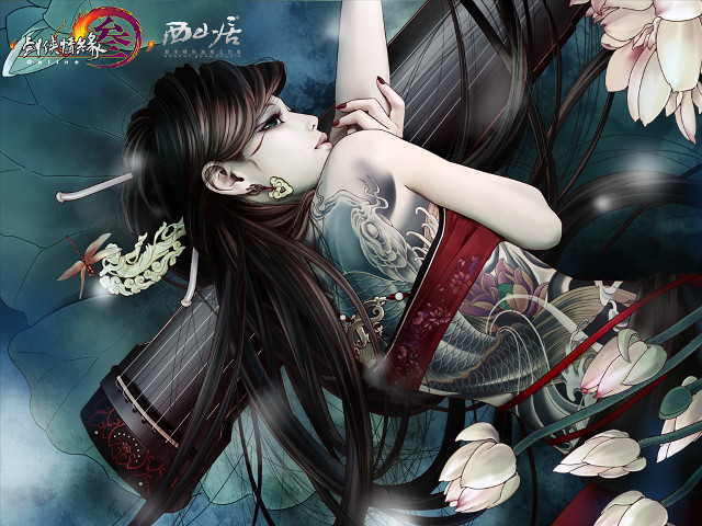 Woman tattoos arm chest art free wallpaper for desktop - medium preview image