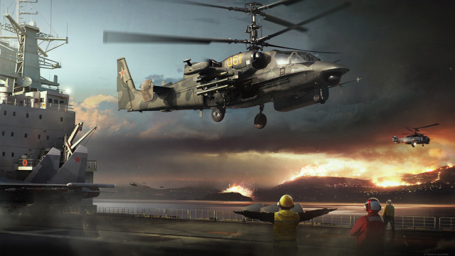 Helicopter ship dock flying person free wallpaper for desktop - medium preview image