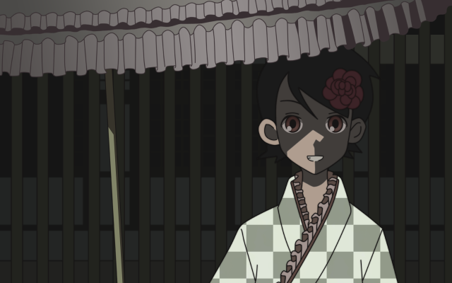 Woman flower hair bamboo wall free wallpaper for desktop - medium preview image